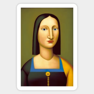 Mona Lisa in Tarsila do Amaral Style Sticker